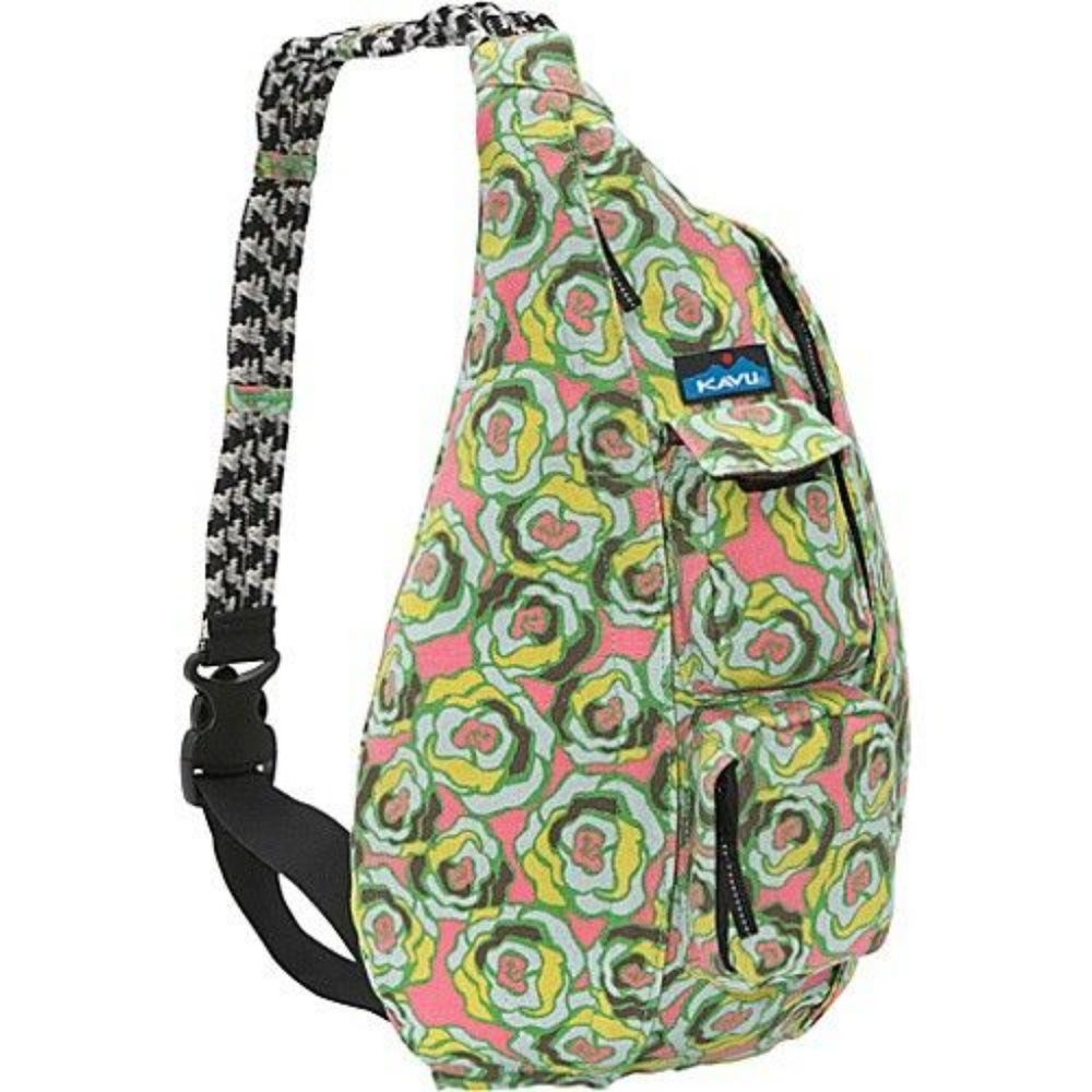 Kavu Green and pink Flower bag